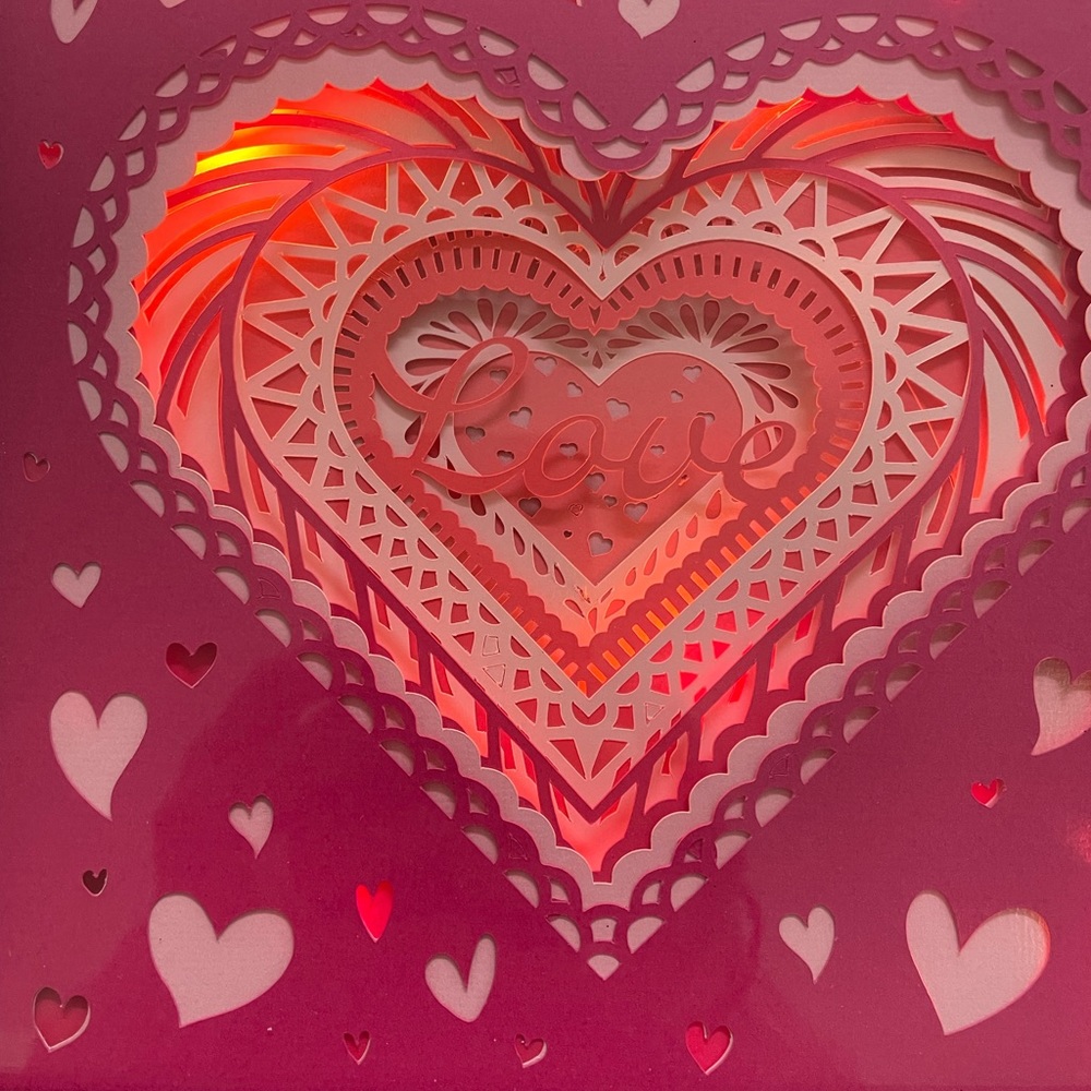 Paper craft shadow box with lights